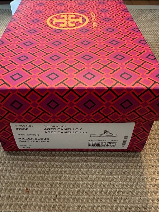 Tory Burch Miller Cloud Thong Sandals in Tan, New in the Box Sz 8.5 - Picture 7 of 8